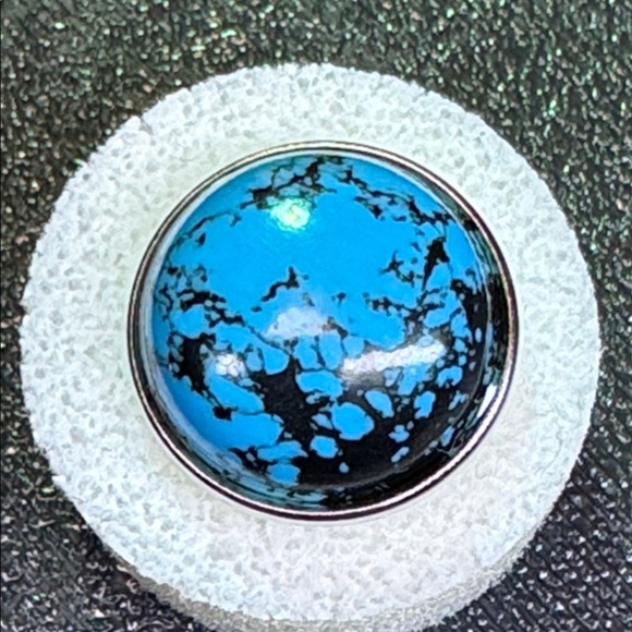 NUGZ USA 20mm Blue & Black Faux stone #1 - Picture 1 of 4